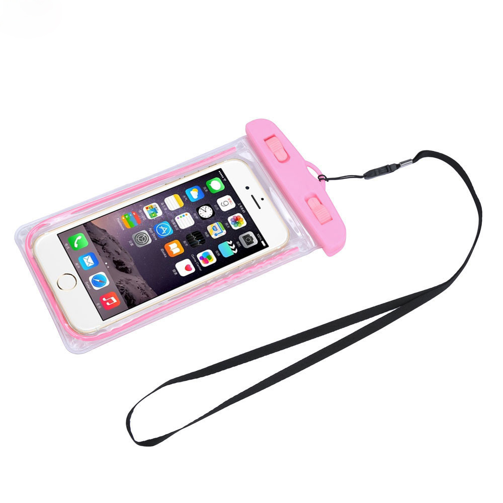 фото Чехол для сотового телефона Migliores Водонепроницаемый чехол-пакет для телефона, розовый