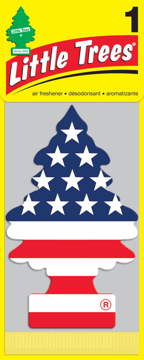 фото Освежитель воздуха Car-Freshner Little Trees Американский флаг, U1P-10945-RUSS, разноцветный