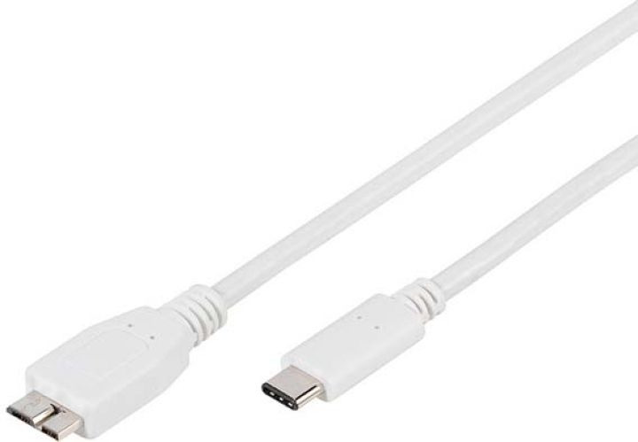 Кабель Vivanco CC 31 CM3 10, USB C/USB 3,0 micro B, 1 м, белый