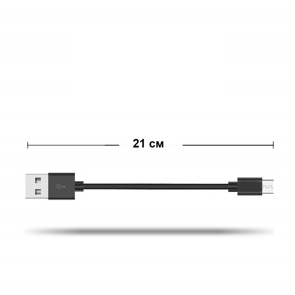 фото Короткий кабель зарядки Coffeesoft USB/MicroUSB 21 cm black