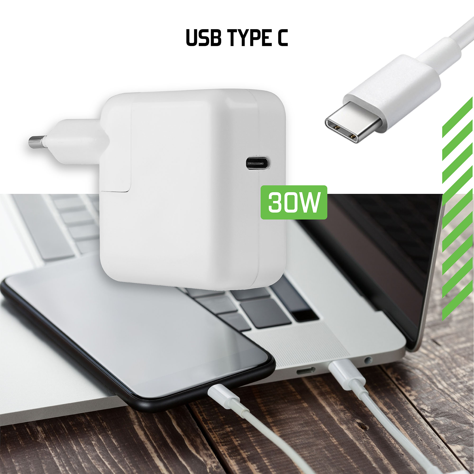 фото Зарядное устройство DORTEN USB-C Power Adapter 30W, белый