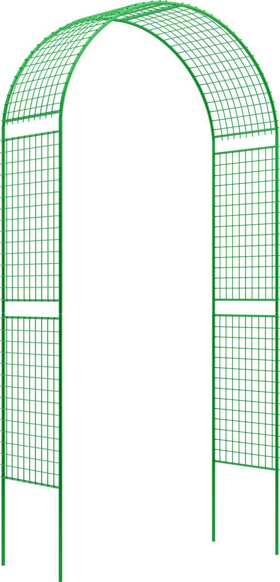 фото Опора для растений Пикник и Сад Арка Садовая прямая широкая решетка (разборная)   1,2м*2,55м*0,51м, зеленый