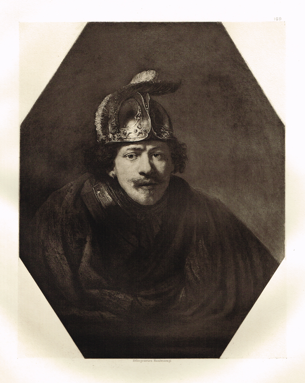 фото Гравюра Рембрандт Харменс ван Рейн. Автопортрет в стальном шлеме. Гелиогравюра 1899 год