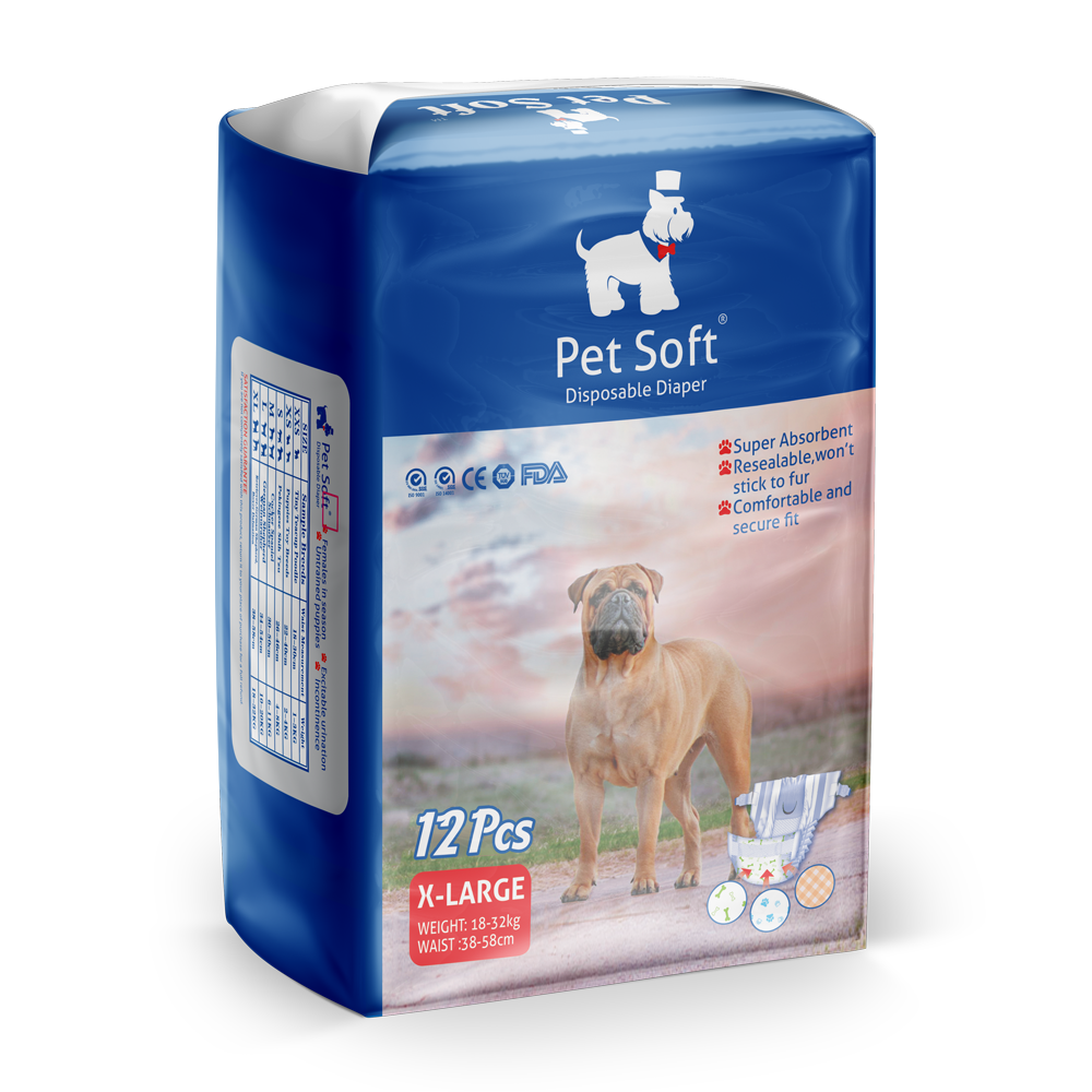 фото Одноразовые впитывающие подгузники для животных PET SOFT DIAPER размер XL 12 штук