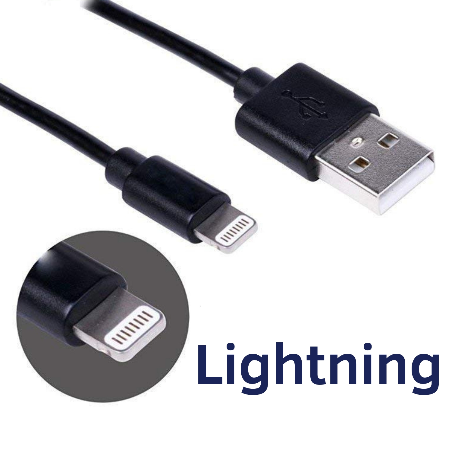 фото Короткий кабель зарядки Coffeesoft USB/Lightning 21 cm black