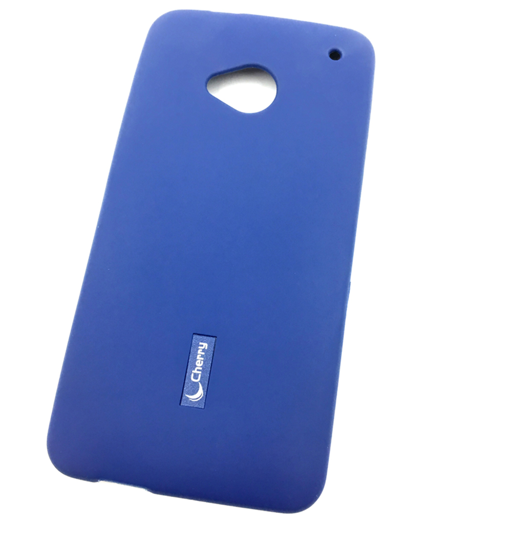 Чехол для сотового телефона Мобильная мода HTC One M7 Накладка резиновая с пленкой в комплекте Cherry, синий