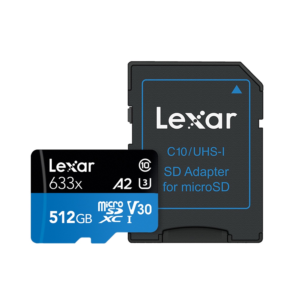 фото Карта памяти Lexar MicroSDXC  512GB   Class 10 UHS-I  633х (100 Mb/s) + SD адаптер