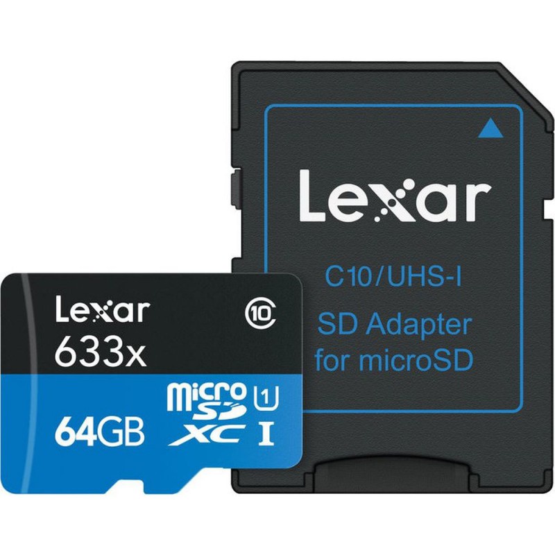 фото Карта памяти Lexar MicroSD  64GB   Class 10 UHS-I 633х (95 Mb/s) + SD адаптер