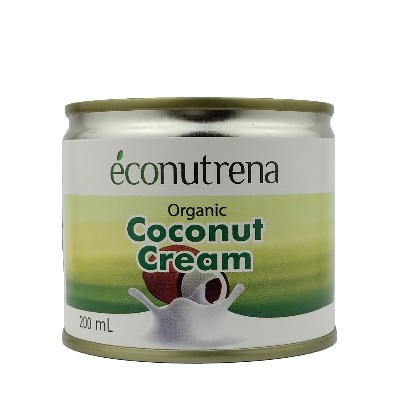 фото Растительное молоко Econutrena Кокосовые органические, жирность 22%, без стабилизаторов Жестяная банка, 200