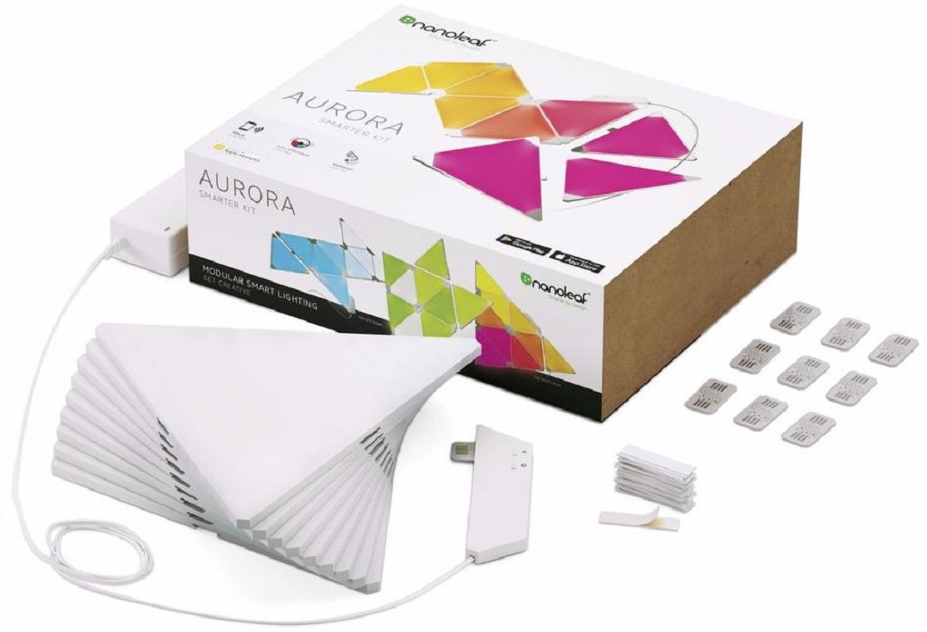 фото Лампа подсветки Nanoleaf Aurora Smarter 9 панелей, прозрачный