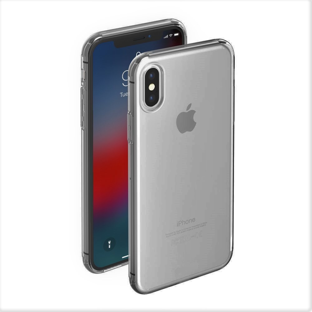 фото Чехол для сотового телефона ONZO GEL iPhone XS Max, прозрачный, темно-серый, черный