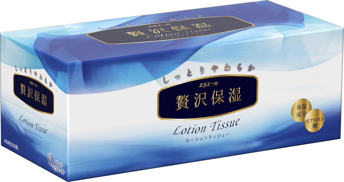 Салфетки бумажные в коробке Elleair Lotion Tissue с коллагеном и ...
