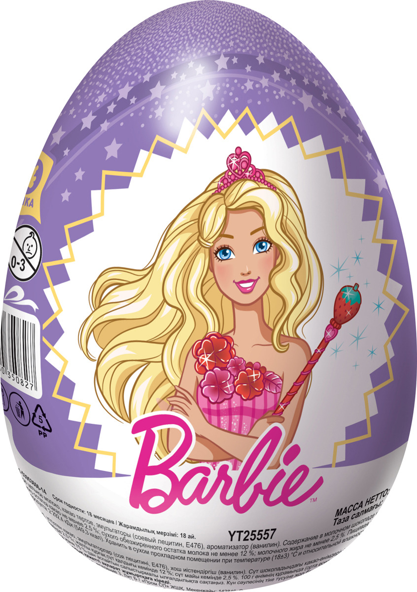 Шоколадное яйцо Конфитрейд Шоки-Токи Barbie XXL, 6 шт по 70 г