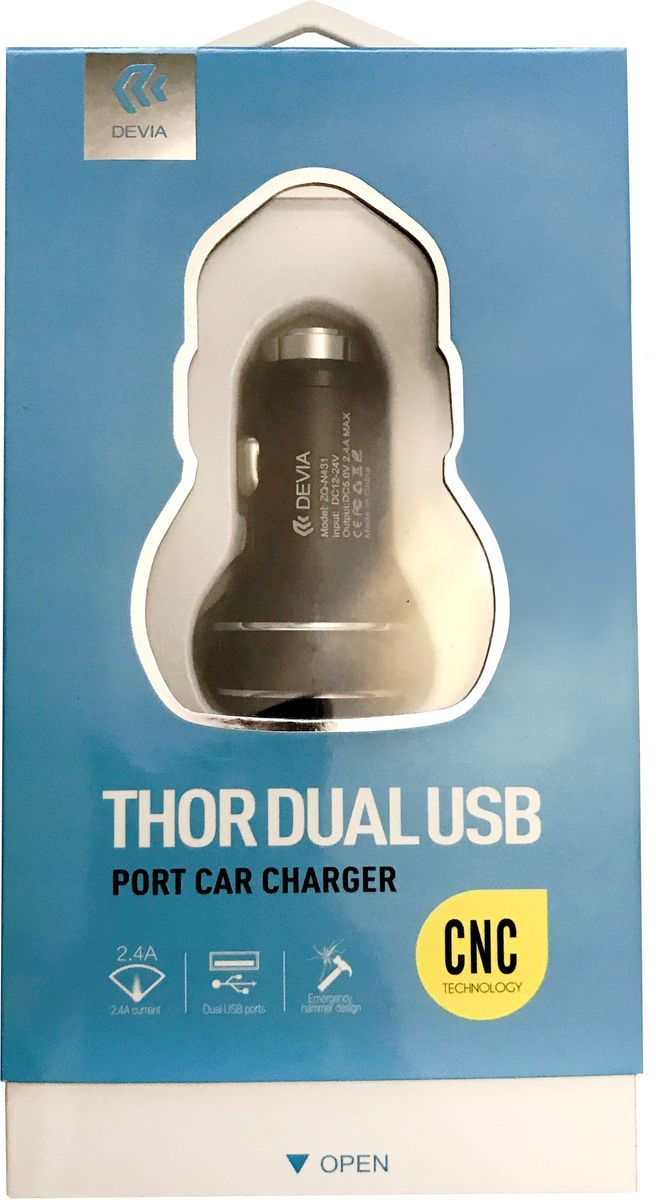 фото Автомобильное зарядное устройство devia Thor Dual USB Port Car Charger на 2 устройства, черный