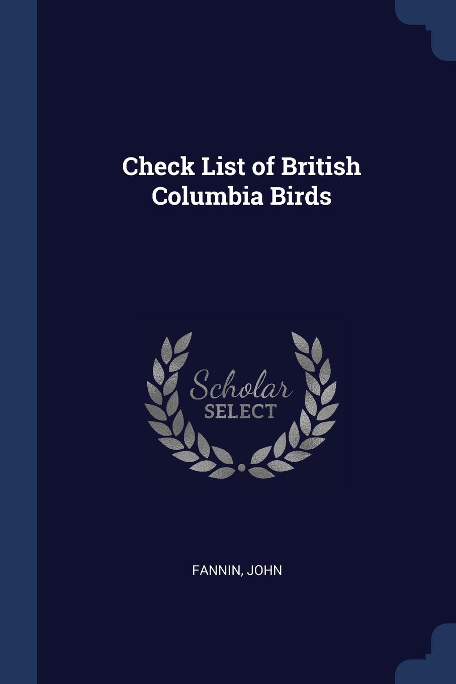 Check List of British Columbia Birds