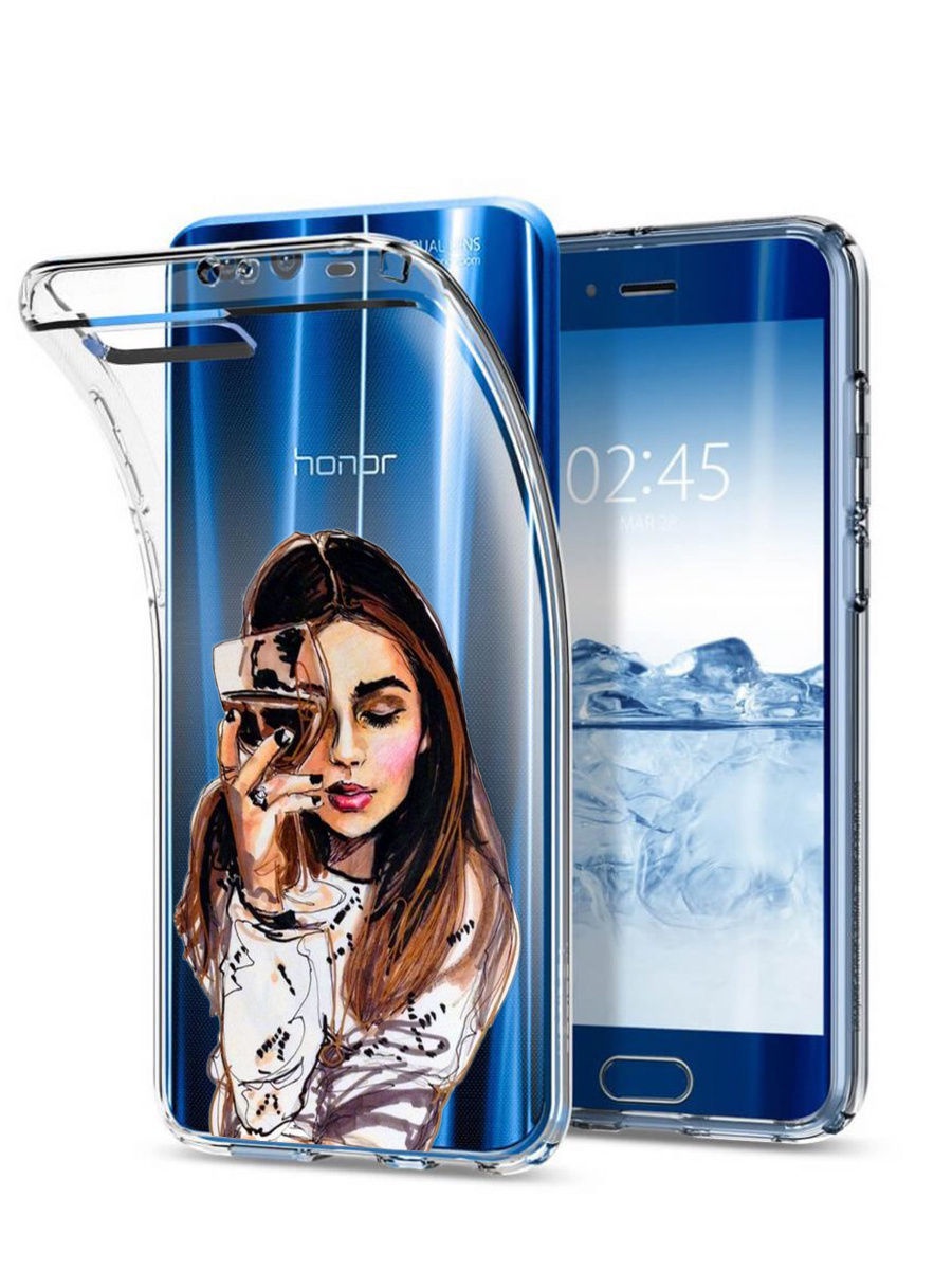 фото Чехол для сотового телефона With love. Moscow "Art design" для Huawei Honor 9, прозрачный