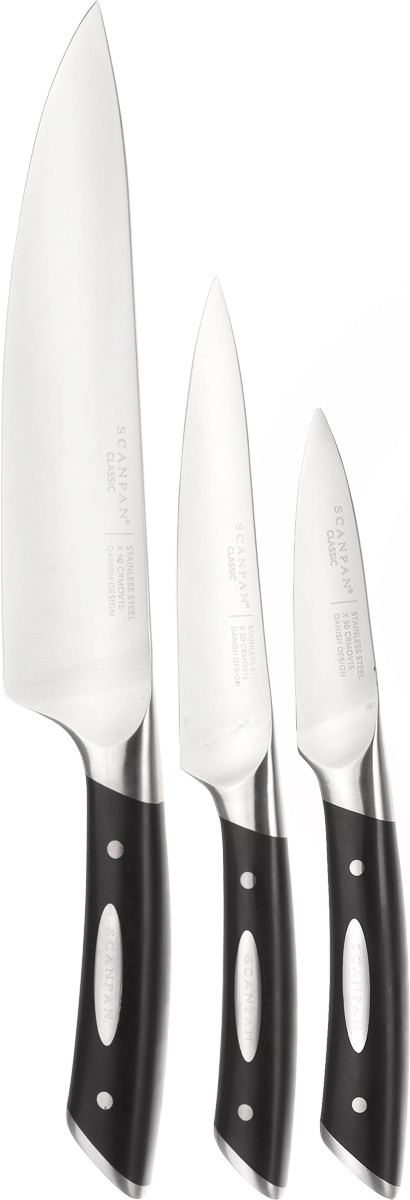 фото Набор кухонных ножей Scanpan Classic, 92001800, серебристый, 3 предмета