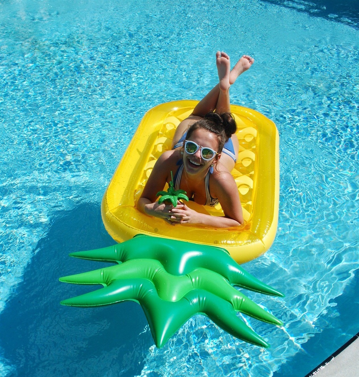 фото Матрас надувной для плавания MimiForme FD-03-015, желтый, зеленый