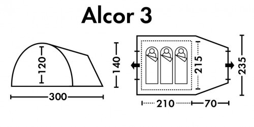 фото Палатка кемпинговая FHM Alcor 3, цвет Синий/Серый