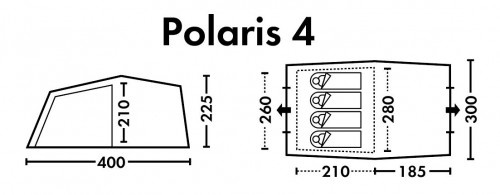 фото Палатка кемпинговая FHM Polaris 4, цвет Синий/Серый