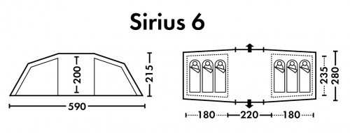 фото Палатка кемпинговая FHM Sirius 6, цвет Синий/Серый