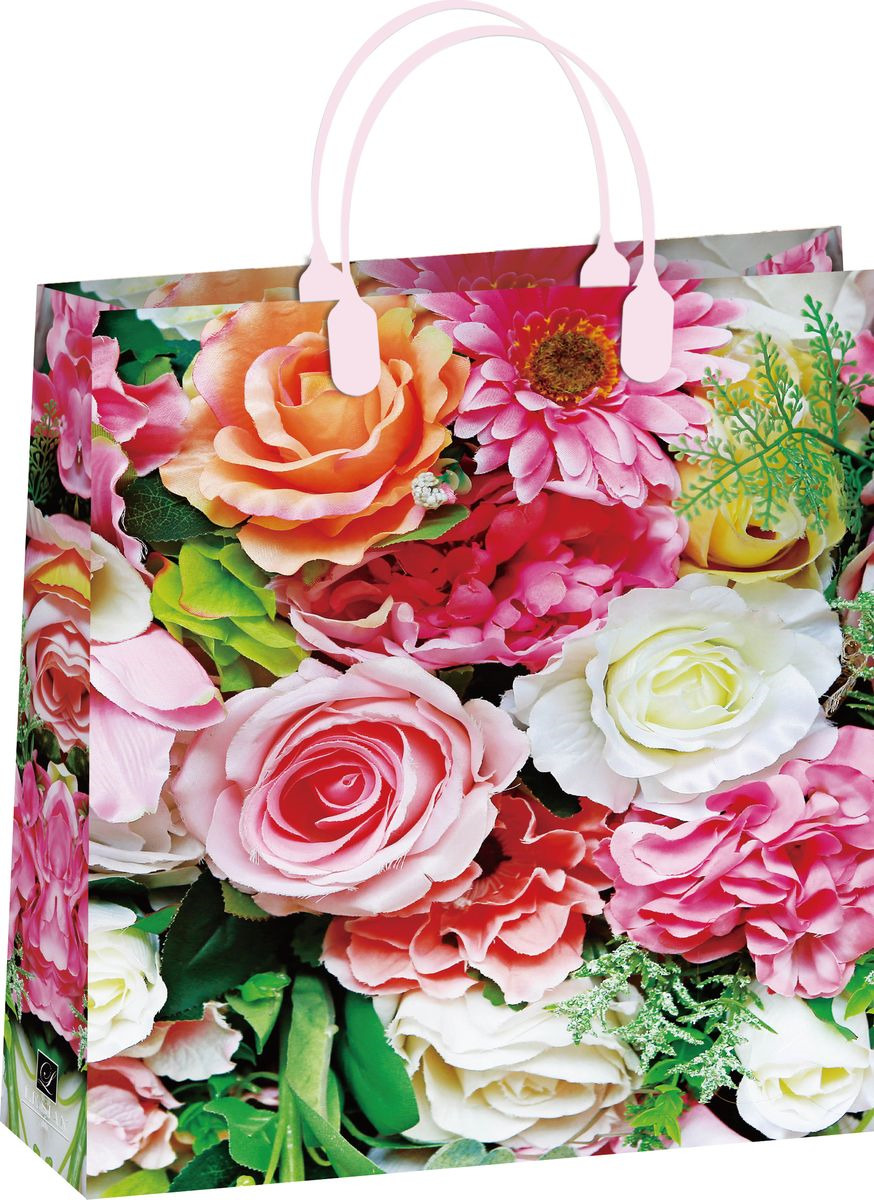 фото Подарочный пакет Bello Цветы, BAL 151, разноцветный, 32 х 42 см Белло (bello)
