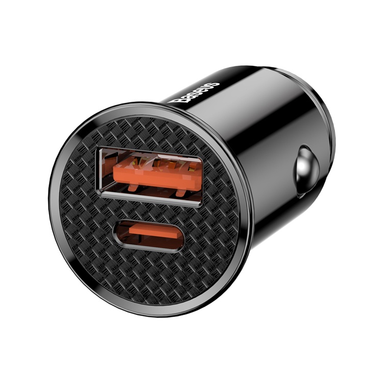 фото Автомобильное зарядное устройство (в прикуриватель) Baseus Car Charger USB+USB Type-C, черный