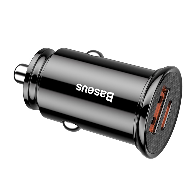 фото Автомобильное зарядное устройство (в прикуриватель) Baseus Car Charger USB+USB Type-C, черный