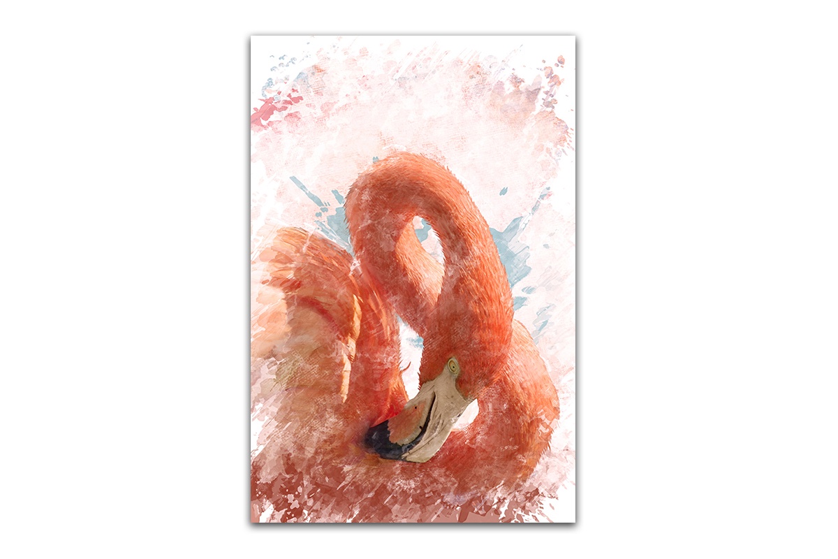 фото Постер Картиномания "Яркий фламинго" 60 х 40 см, Дерево, Холст