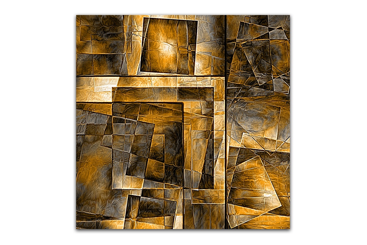 фото Постер Картиномания "Кубическая абстракция" 40 х 40 см, Дерево, Холст