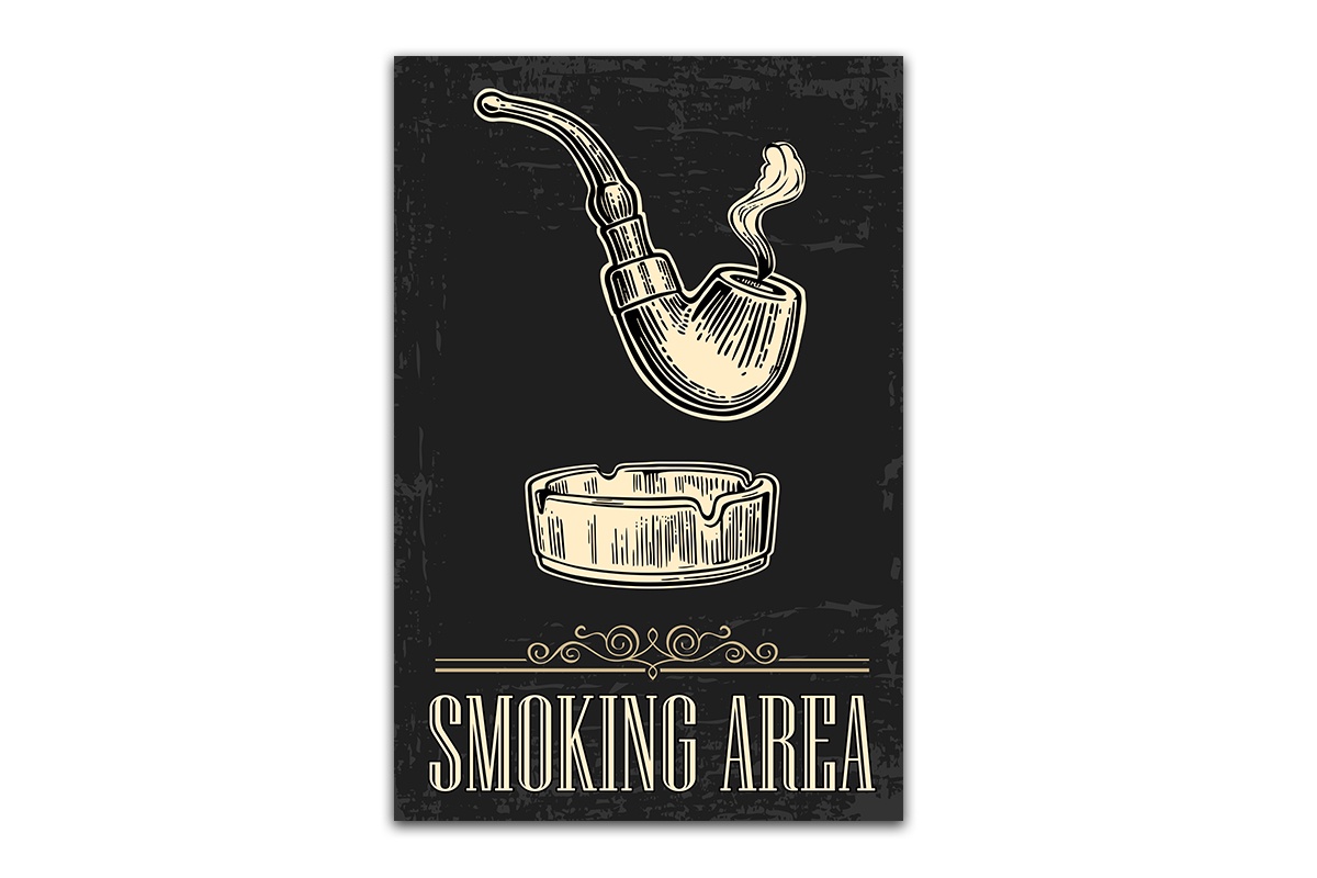 фото Постер Картиномания "Smoking area" 60 х 40 см, Дерево, Холст