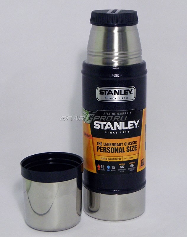 фото Термос Stanley Classic 0.47L Vacuum Bottle Hammertone Navy, Нержавеющая сталь