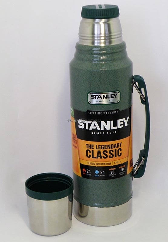 фото Термос Stanley Classic 1L Vacuum Bottle Hammertone Green, Нержавеющая сталь