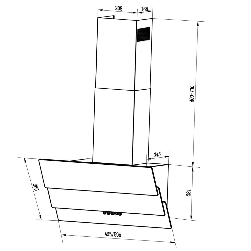 фото Вытяжка Pyramida NB-H 60 M BL, черный