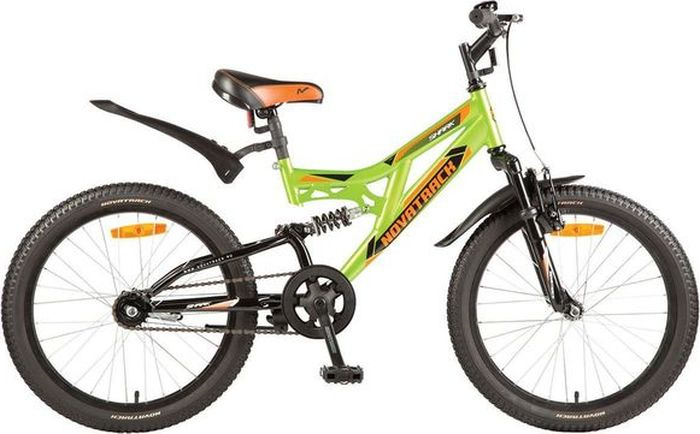 Велосипед детский Novatrack Shark, колесо 20", рама 12", 20SS1V.SHARK.GN7, зеленый