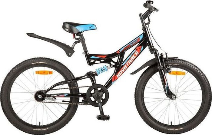 Велосипед детский Novatrack Shark, колесо 20", рама 12", 20SS1V.SHARK.BK7, черный