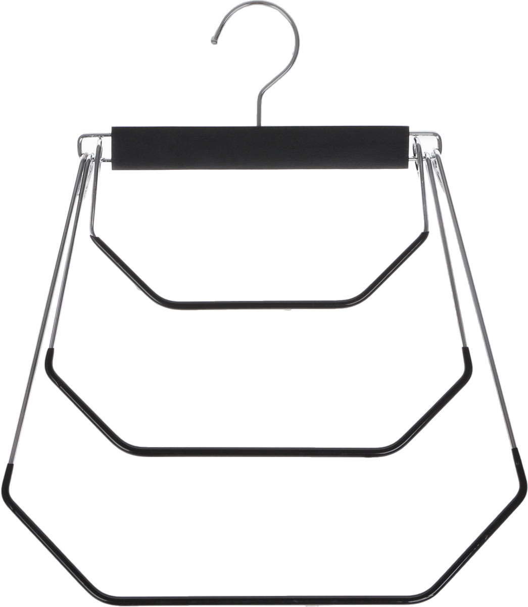 Вешалка-качели Valiant, 3-х уровневая, с противоскользящим покрытием, черный, 31 х 36,5 х 1,1 см