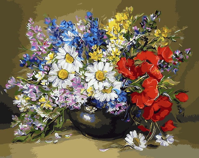 фото Картина по номерам ВанГогВоМне Цветы в вазе