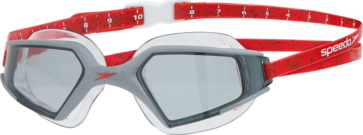 Очки для плавания Speedo Aquapulse Max Gog V3 Au, 8-11764C732, черный, красный, серый