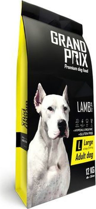 Корм сухой Grand Prix Large Adult, для взрослых собак крупных пород, ягненок, 12 кг