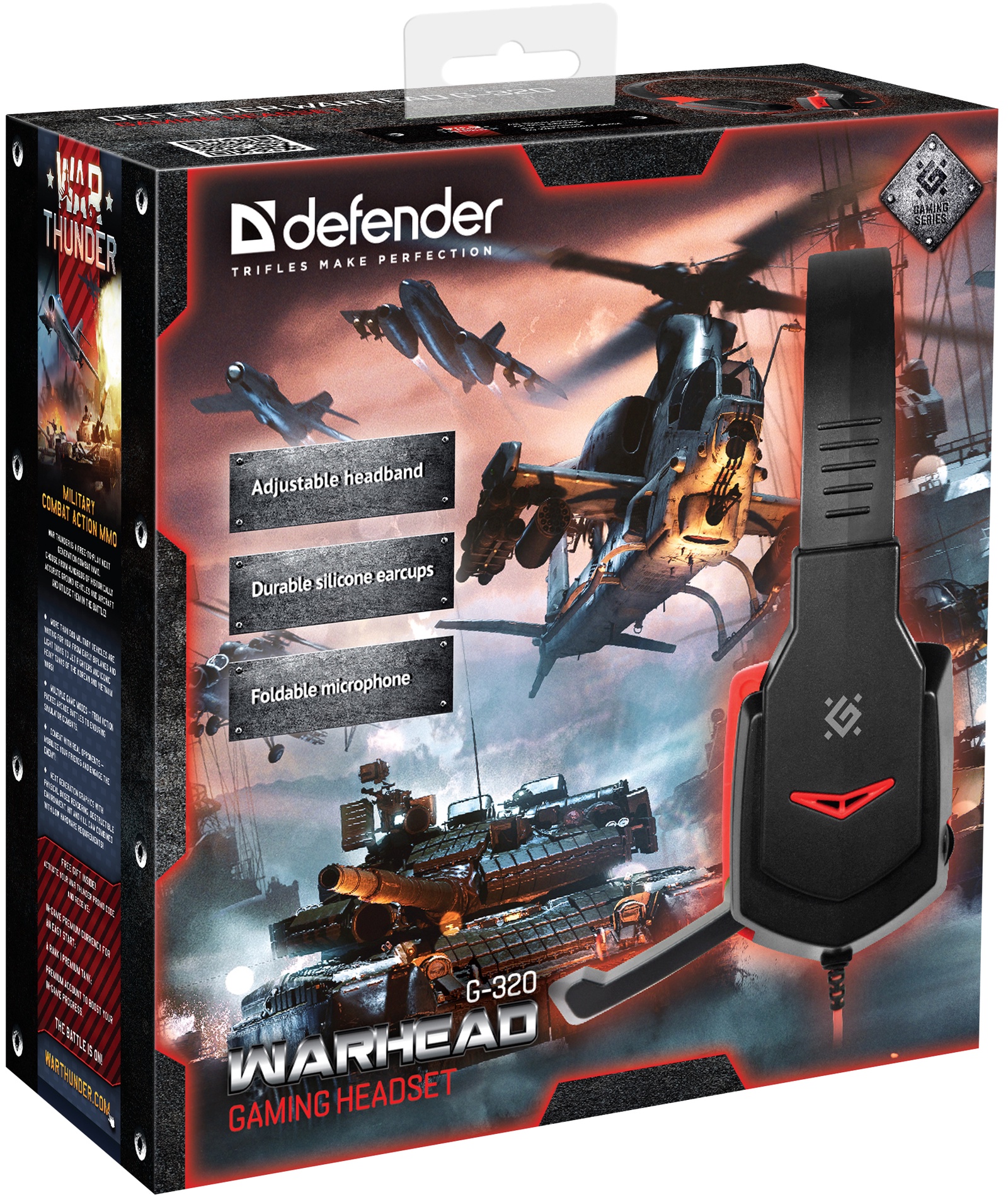 фото Игровые наушники Defender Warhead G-320, чёрный красный