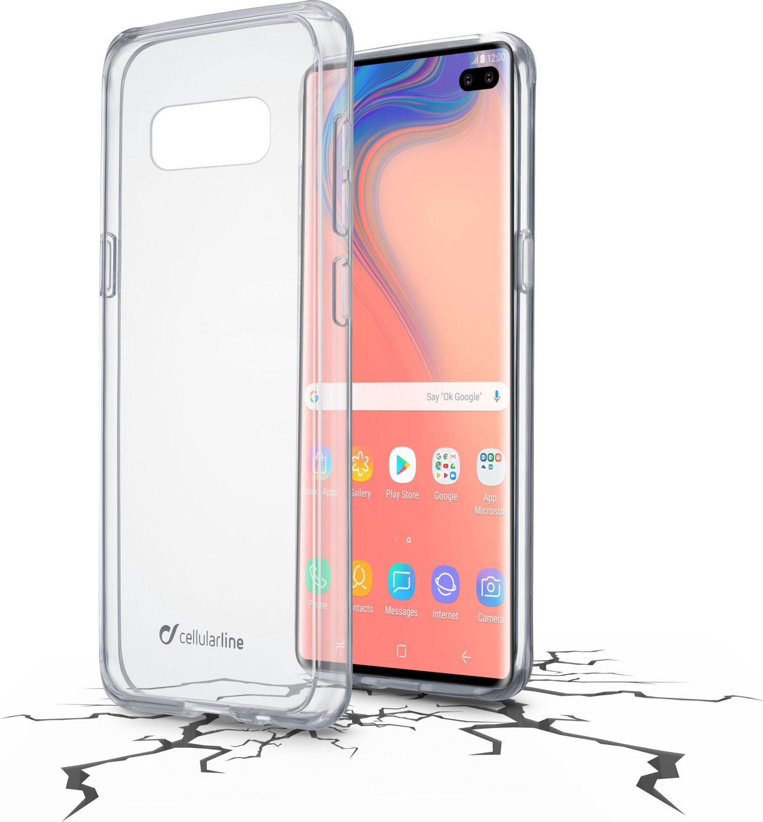 фото Чехол Cellularline для Samsung Galaxy S10+, CLEARDUOGALS10PLT, прозрачный