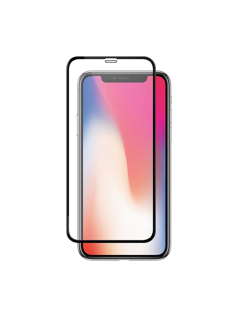 фото Защитное стекло (Full Screen) на iPhone XR противоударное 9H (черное) Крутотенюшка