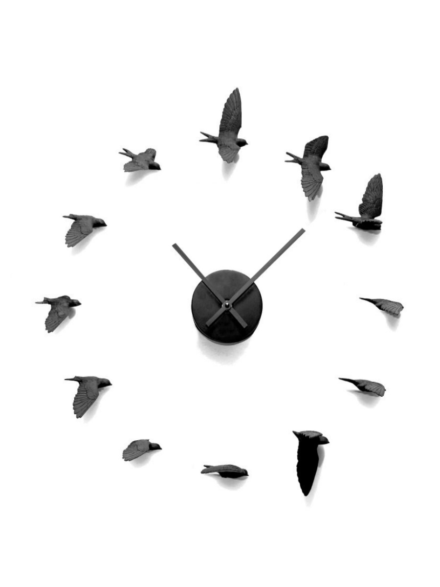 фото Настенные часы Terra Design Birds, черный