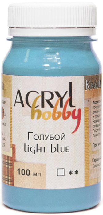 фото Краска акриловая Акрил-Хобби, "Таир", 100 мл, цвет: Голубой