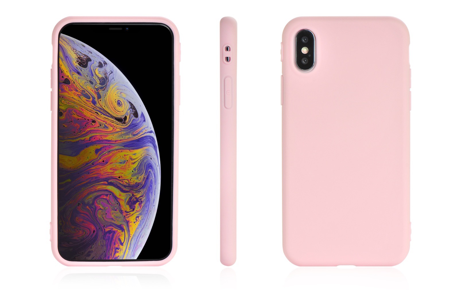 фото Чехол накладка Gurdini Soft Lux силикон (6) для Apple iPhone XS Max 6.5",907120, нежно-розовый