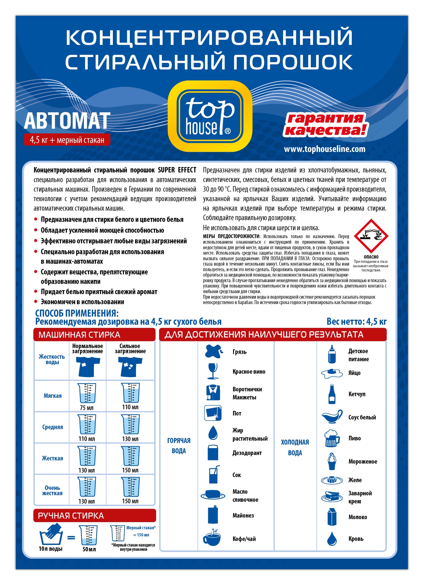 фото Стиральный порошок  804004, 4,5 Top house