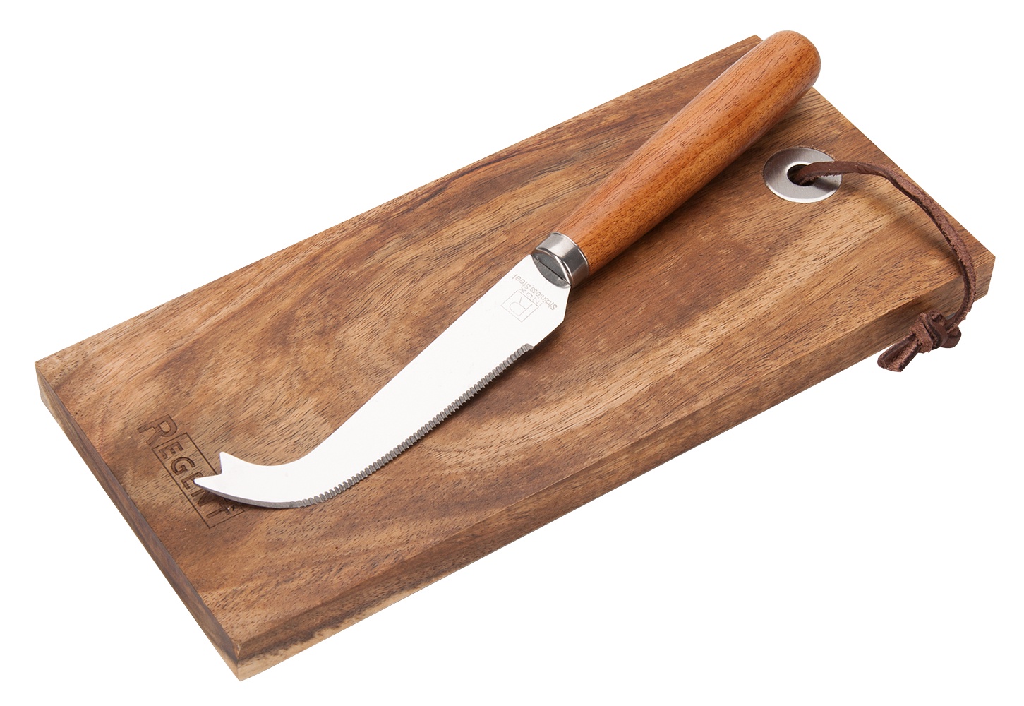 фото Набор ножей для сыра Regent 2пр. FORMAGGIO (доска 22*10*1,5см; нож д/сыра), коричневый