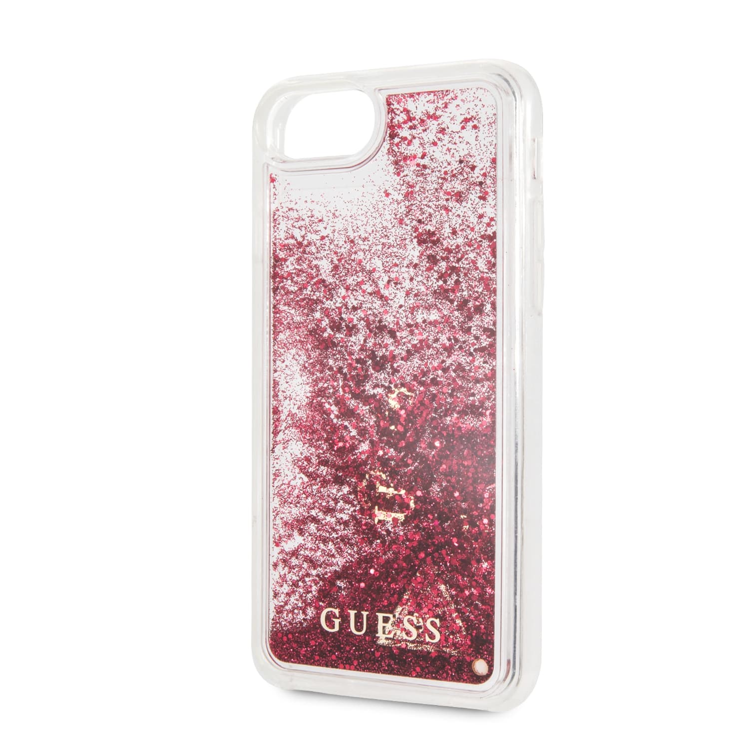 фото Чехол Guess Glitter Hard Raspberry для Apple iPhone 7/8, GUHCI8GLUFLRA, красный Cg mobile