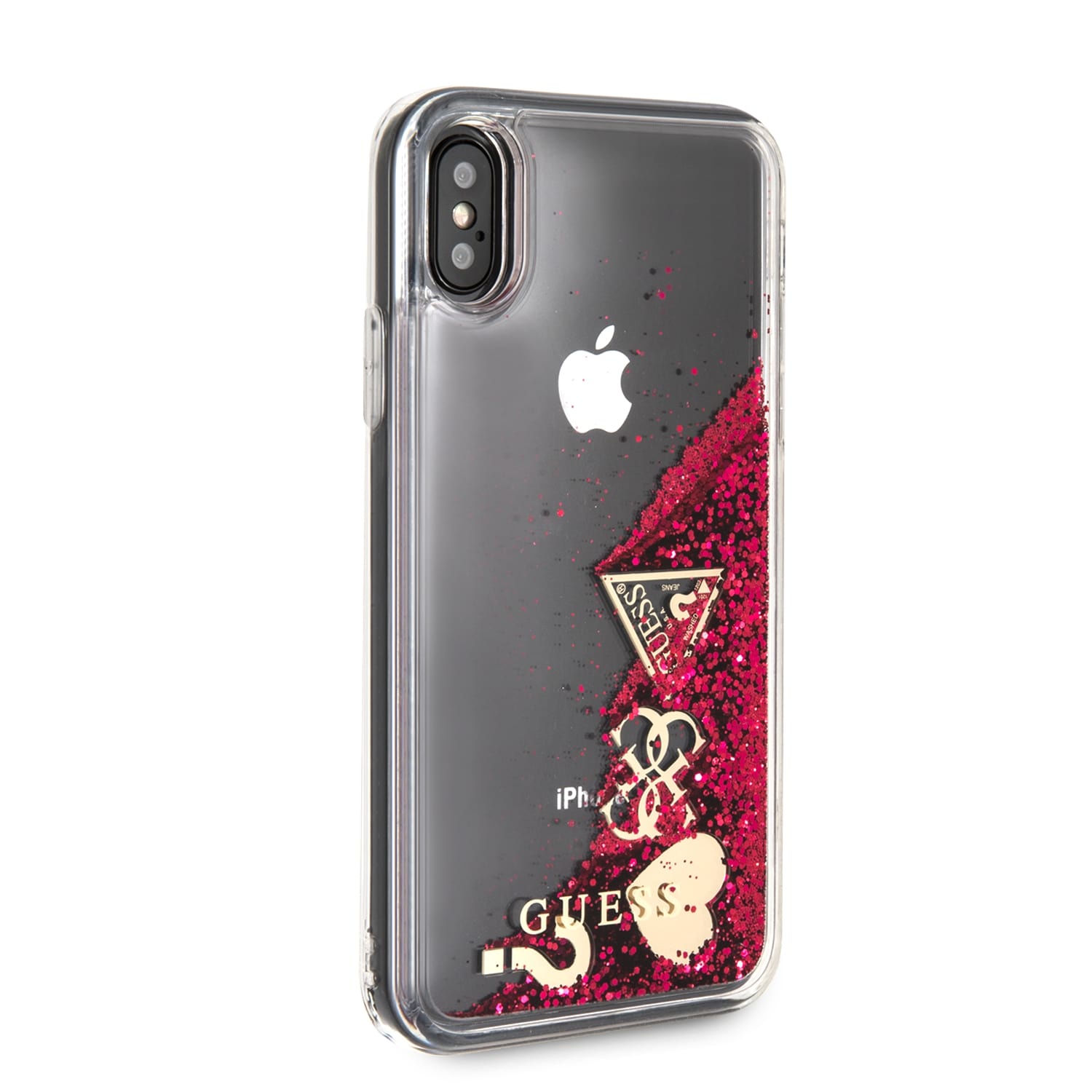 фото Чехол Guess Glitter Hard Raspberry для Apple iPhone X/XS, GUHCPXGLHFLRA, красный Cg mobile